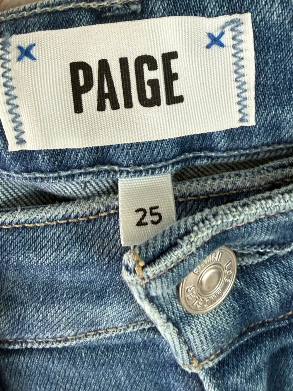 PAIGE Anessa High Rise Wide Leg Raw Hem Jeans Flamenco Distressed Denim 25 - Picture 7 of 13
